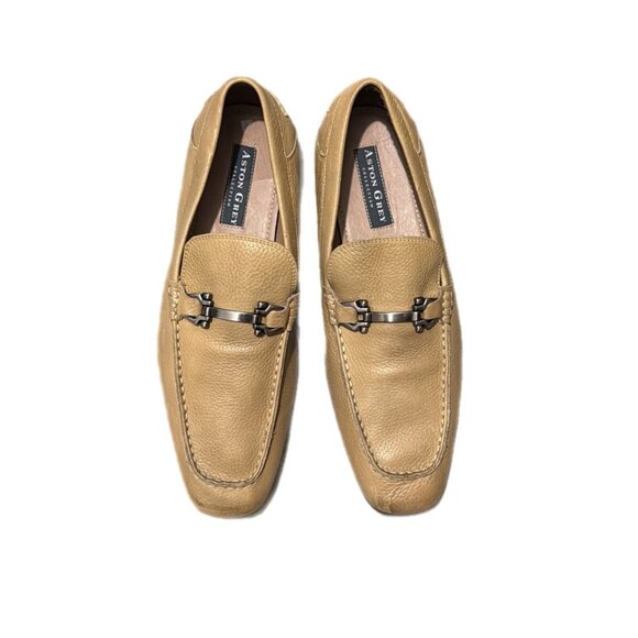 Aston Grey Shoes Mens 9.5 Tan Leather Bit Loafer NAVARRO Gentleman Gangster main image 8